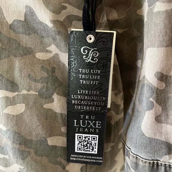 Tru Luxe Jeans Camo Utility Shirt Dress Snap Front NWT Size M - Picture 5 of 12